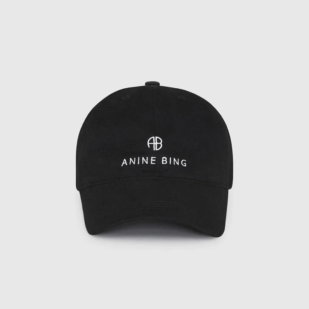 Anine Bing Jeremy Black Cotton-Twill Baseball Cap